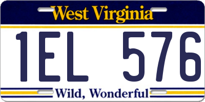 WV license plate 1EL576