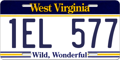 WV license plate 1EL577