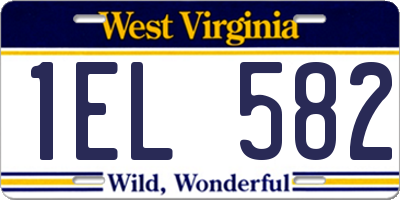 WV license plate 1EL582