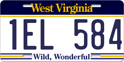 WV license plate 1EL584
