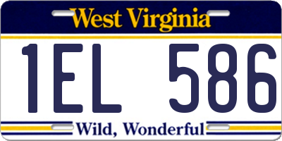 WV license plate 1EL586