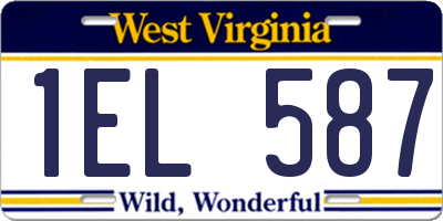 WV license plate 1EL587