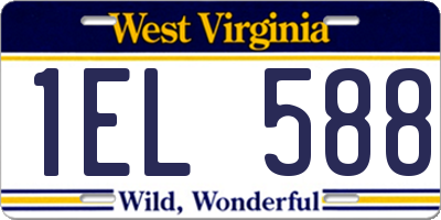 WV license plate 1EL588