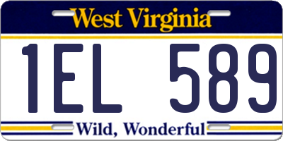 WV license plate 1EL589