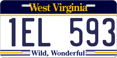 WV license plate 1EL593