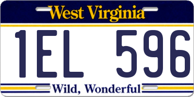 WV license plate 1EL596