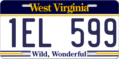 WV license plate 1EL599