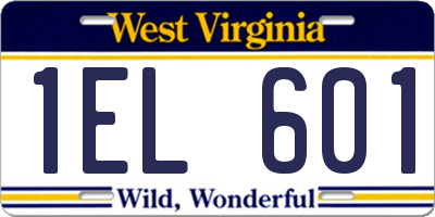 WV license plate 1EL601