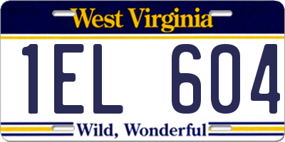 WV license plate 1EL604