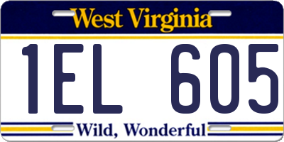 WV license plate 1EL605