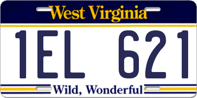 WV license plate 1EL621