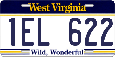 WV license plate 1EL622