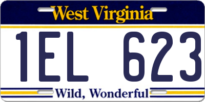 WV license plate 1EL623