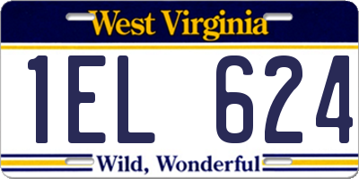 WV license plate 1EL624