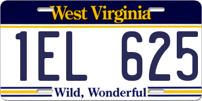 WV license plate 1EL625
