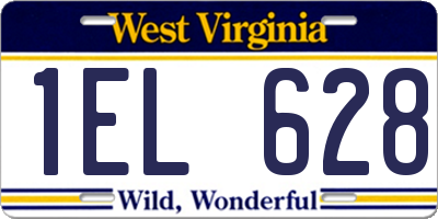 WV license plate 1EL628