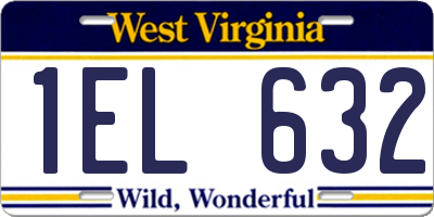 WV license plate 1EL632