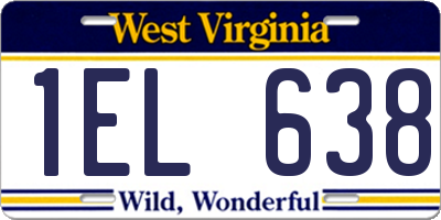 WV license plate 1EL638