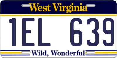 WV license plate 1EL639