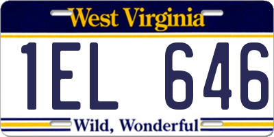 WV license plate 1EL646
