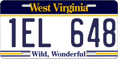 WV license plate 1EL648