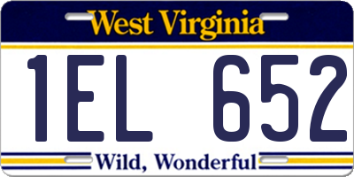 WV license plate 1EL652