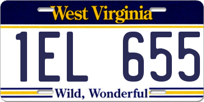 WV license plate 1EL655