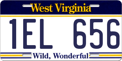WV license plate 1EL656