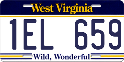 WV license plate 1EL659