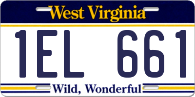 WV license plate 1EL661