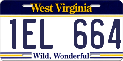 WV license plate 1EL664