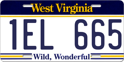 WV license plate 1EL665