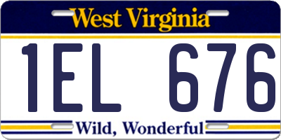 WV license plate 1EL676