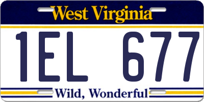 WV license plate 1EL677