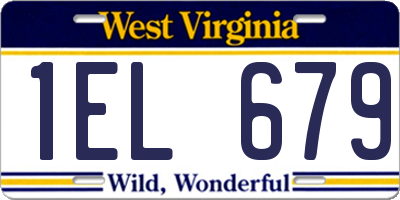 WV license plate 1EL679