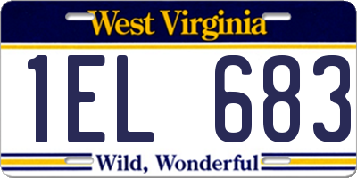 WV license plate 1EL683