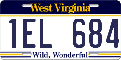WV license plate 1EL684