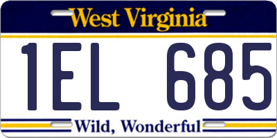 WV license plate 1EL685