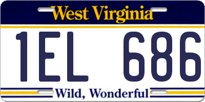 WV license plate 1EL686