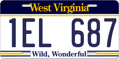 WV license plate 1EL687