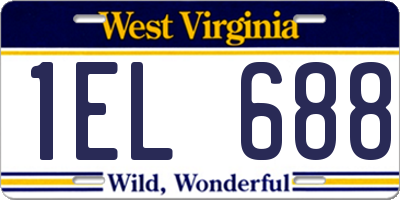 WV license plate 1EL688