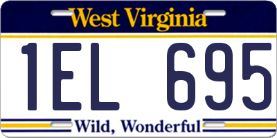 WV license plate 1EL695