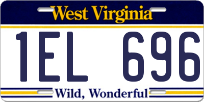 WV license plate 1EL696