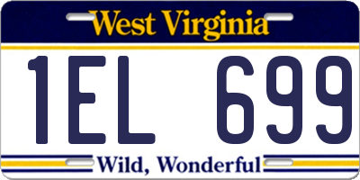WV license plate 1EL699