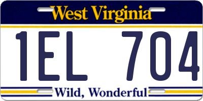 WV license plate 1EL704