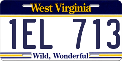 WV license plate 1EL713