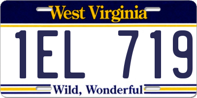 WV license plate 1EL719