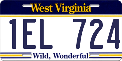 WV license plate 1EL724