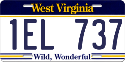 WV license plate 1EL737