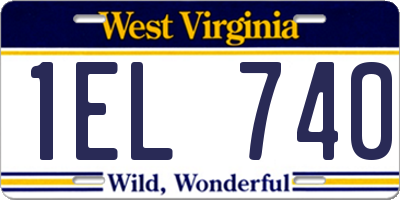 WV license plate 1EL740